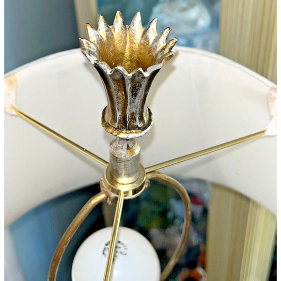 Antique French Victorian Art Deco Set Of 2 Hand Painted Lily Floral Lamps Works - Picture 16 of 16